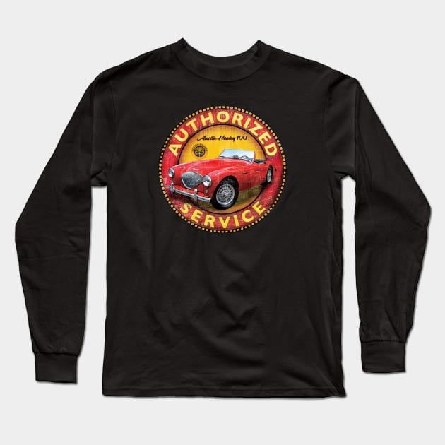 Authorized Service - Austin Healey 1 Long Sleeve T-Shirt by Midcenturydave